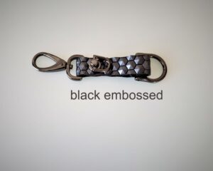 KeyO Black Embossed Leather Key Strap