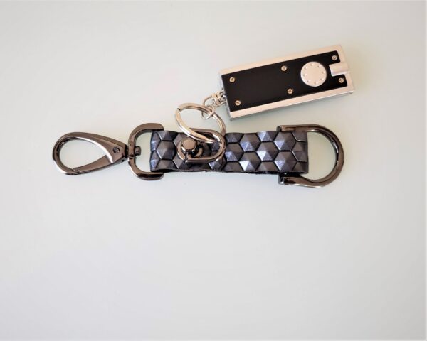 KeyO Black Embossed Leather Key Strap with Key Light