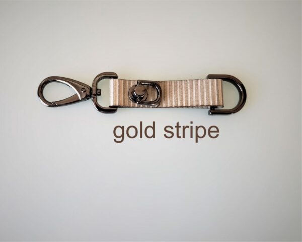 KeyO Gold Stripe Leather Key Strap