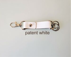 KeyO Silver White Patent Leather Key strap