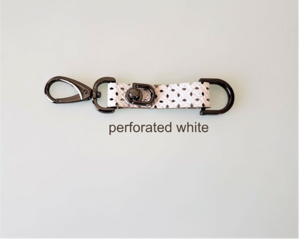 KeyO White Perforated Leather Key Strap