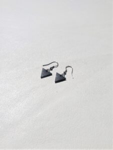 Alya Black Hypoallergenic Triangle Earrings