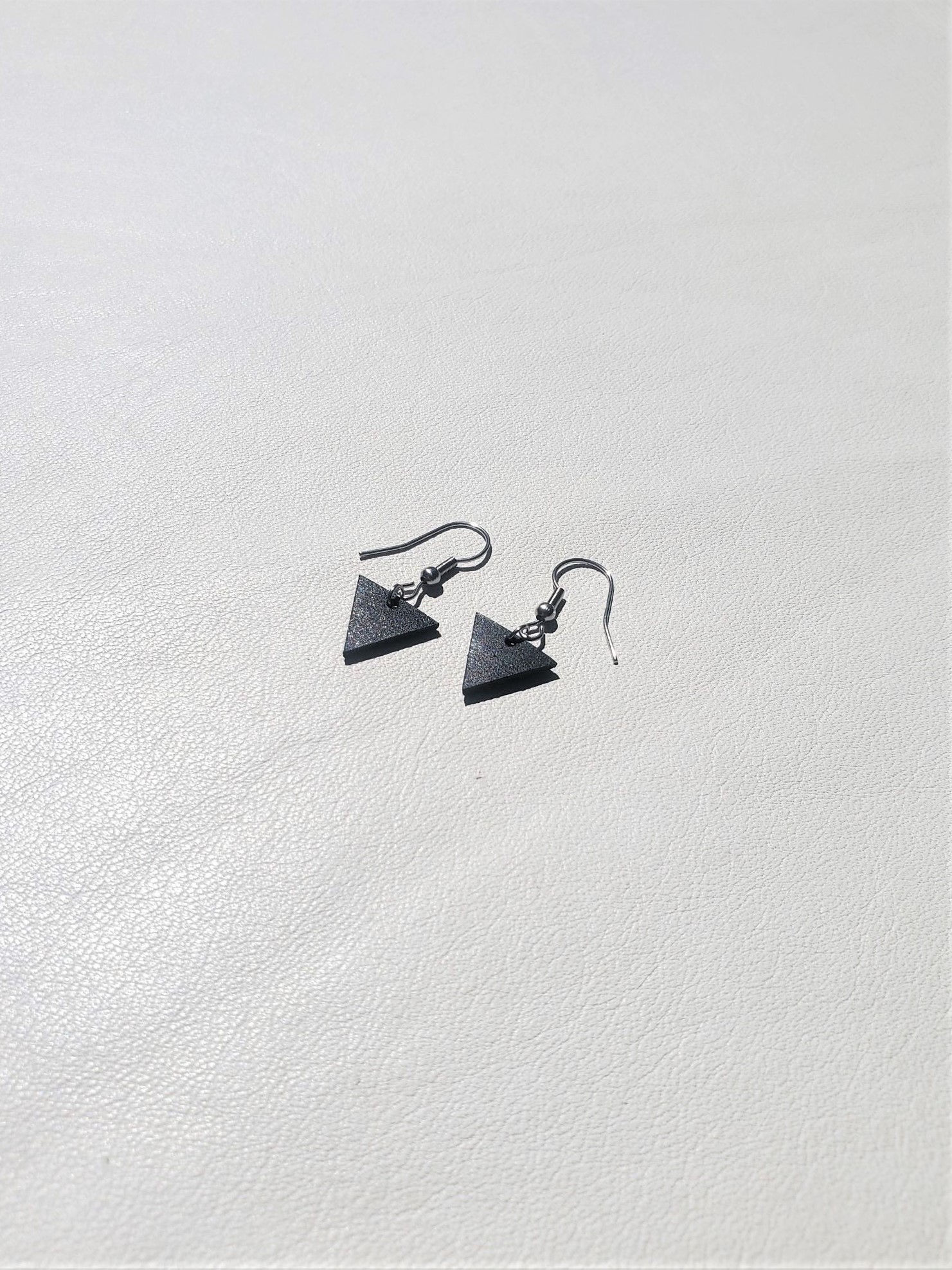 Alya Black Hypoallergenic Triangle Earrings