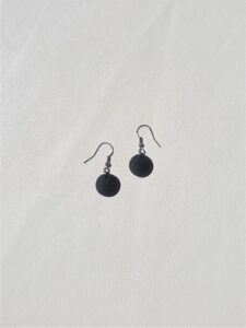 Small Black Disk Earring Bo