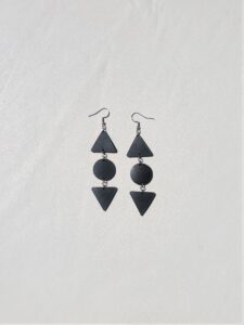 Bella Black Leather Earrings