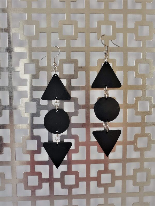 Bella Black Silver Earrings