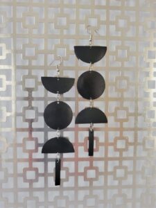 Bernadette Black and Silver Earrings