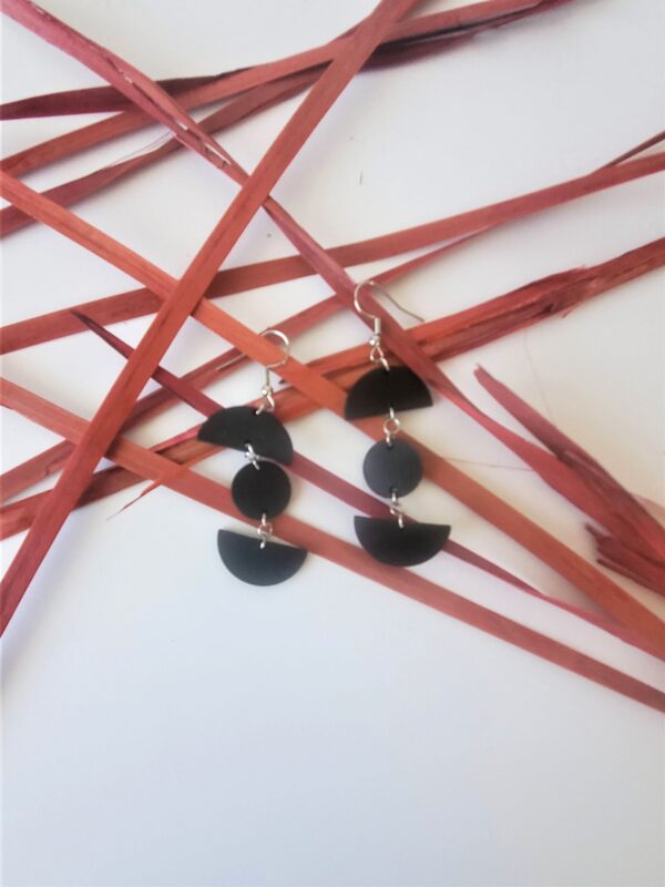 Bex Earrings Black Leather