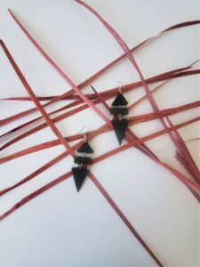 Bria Black Leather Swingy Earrings