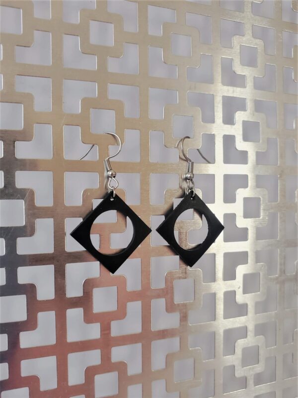 Brigitte Black Silver Earrings