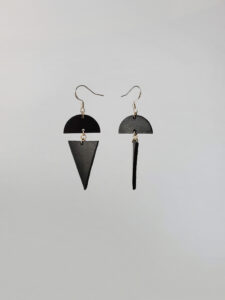 Bryce Black Leather Earrings