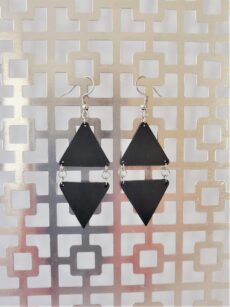 Brynn Black Leather Earrings Grid