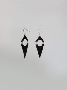 Bayla Black Leather Earrings