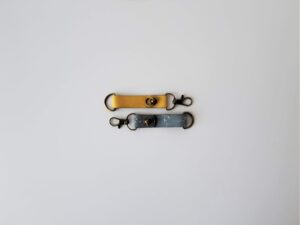 Key-O Bronze Yellow Blue Leather Strap