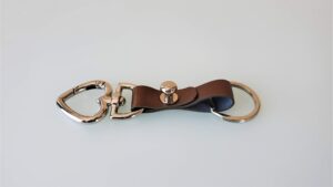 KeyO Bronze Leather key ring with Silver Hardware