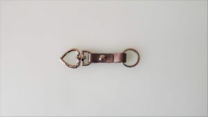 KeyO Gold Leather Key Strap with Silver Hardware