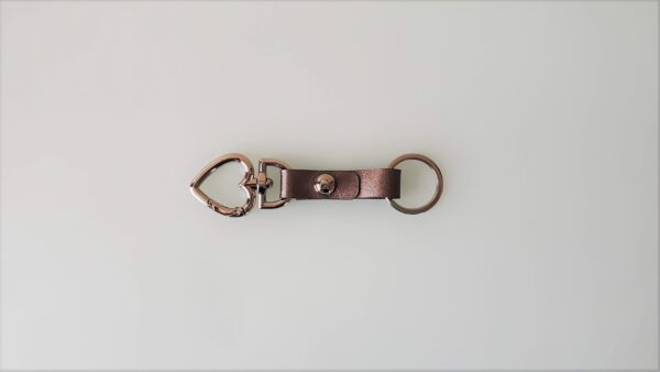 KeyO Gold Leather Key Strap with Silver Hardware