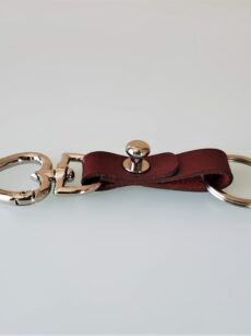 KeyO Red Leather Key Strap with Silver Hardware