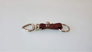 KeyO Red Leather Key Strap with Silver Hardware