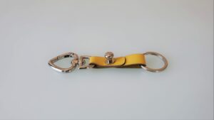 KeyO Yellow Leather Key Ring with Silver Heart Hardware