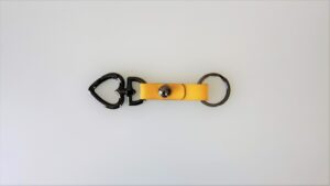 Key-O Black Key Ring Yellow Leather